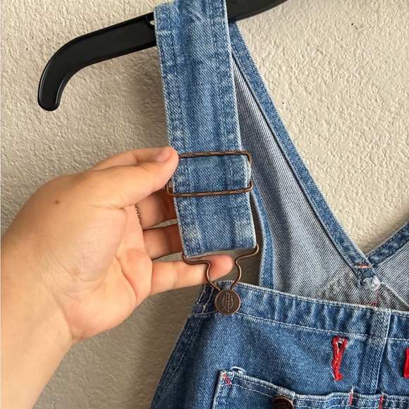 Dickies Overalls Y2K Utility Hammer Loop Blue Denim Bib Overall Pants 30X32 - Picture 6 of 16